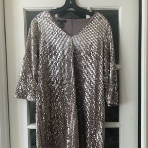Sequin v-neck sheath dress